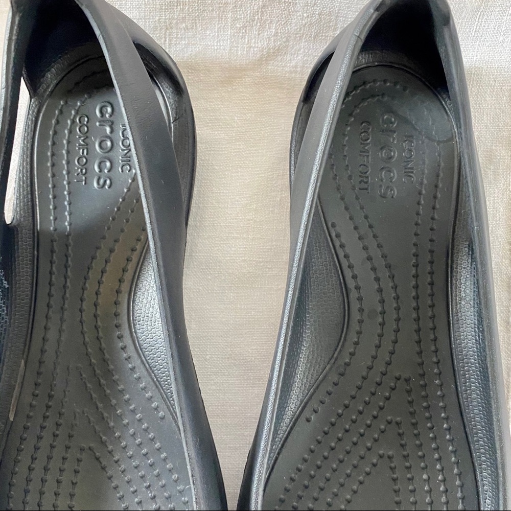CROCS Open Vented Back Flat Ballet Rain Shoe - Picture 4 of 8